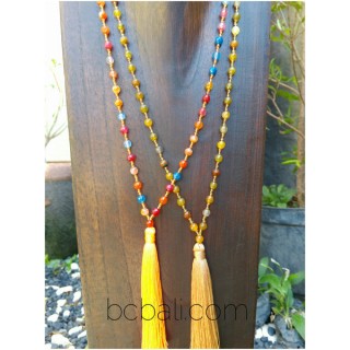 mix color ceramic beads necklace tassels 